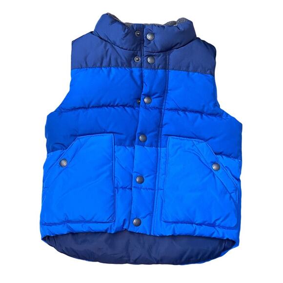 Baby Gap Puffer Vest Shades of Blue Fleece lined size 3 Zip Snaps - Picture 1 of 5